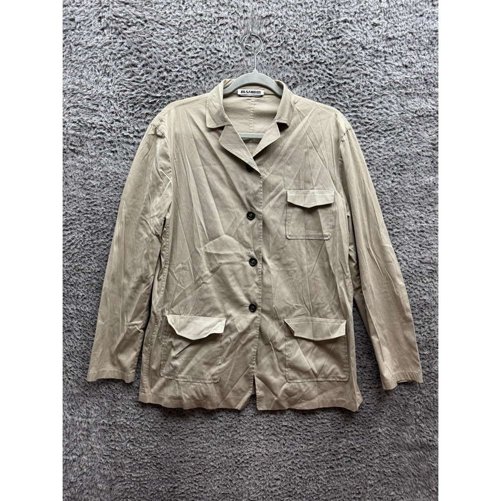 Jil Sander Cotton Jacket Pleated Pants Two-Piece Suit Beige Mens Size 38‎ & 40